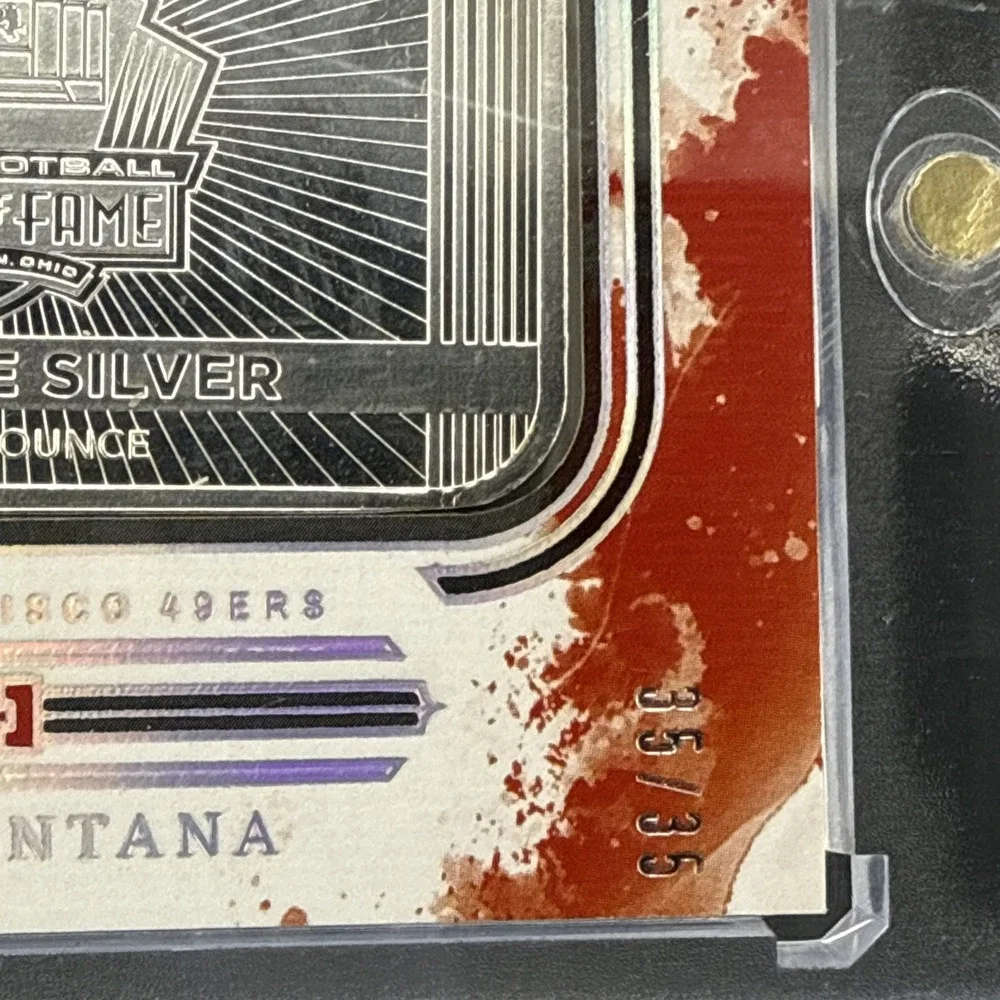2025 Panini Impeccable Joe Montana 1 Oz .999 Silver Bar #35/35 49ers SSP